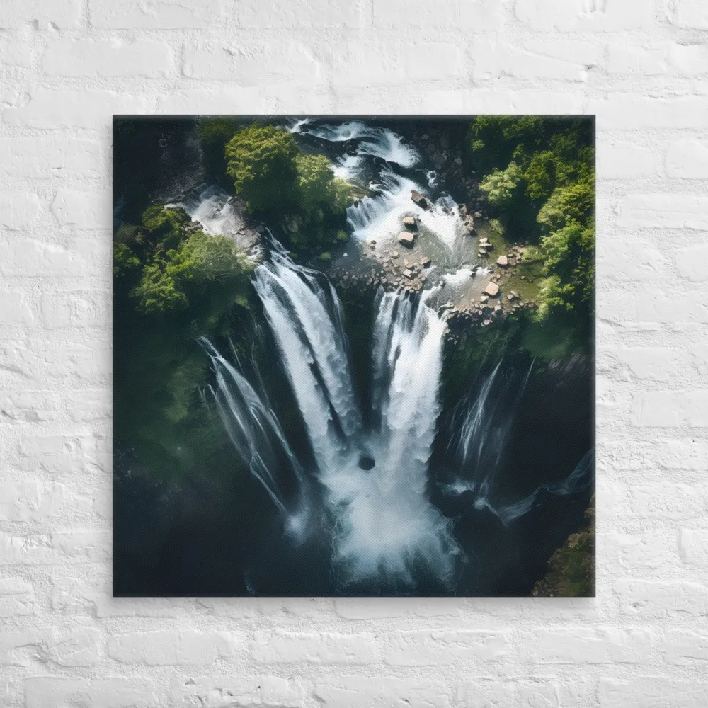 Nature's Power: The Cascading Waterfall | Canvas | 32″×32″