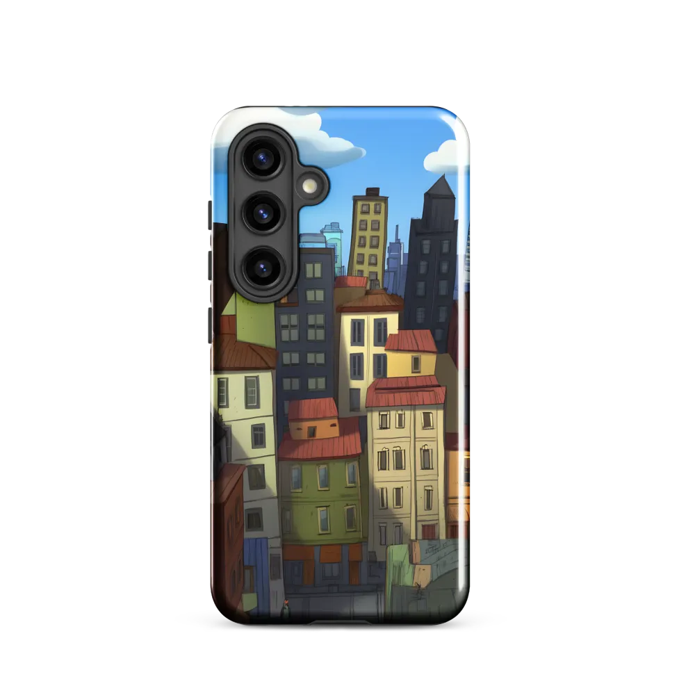 Urban Symphony: A Colorful Cityscape | Phone Case |  S24 | Tough Case | Glossy