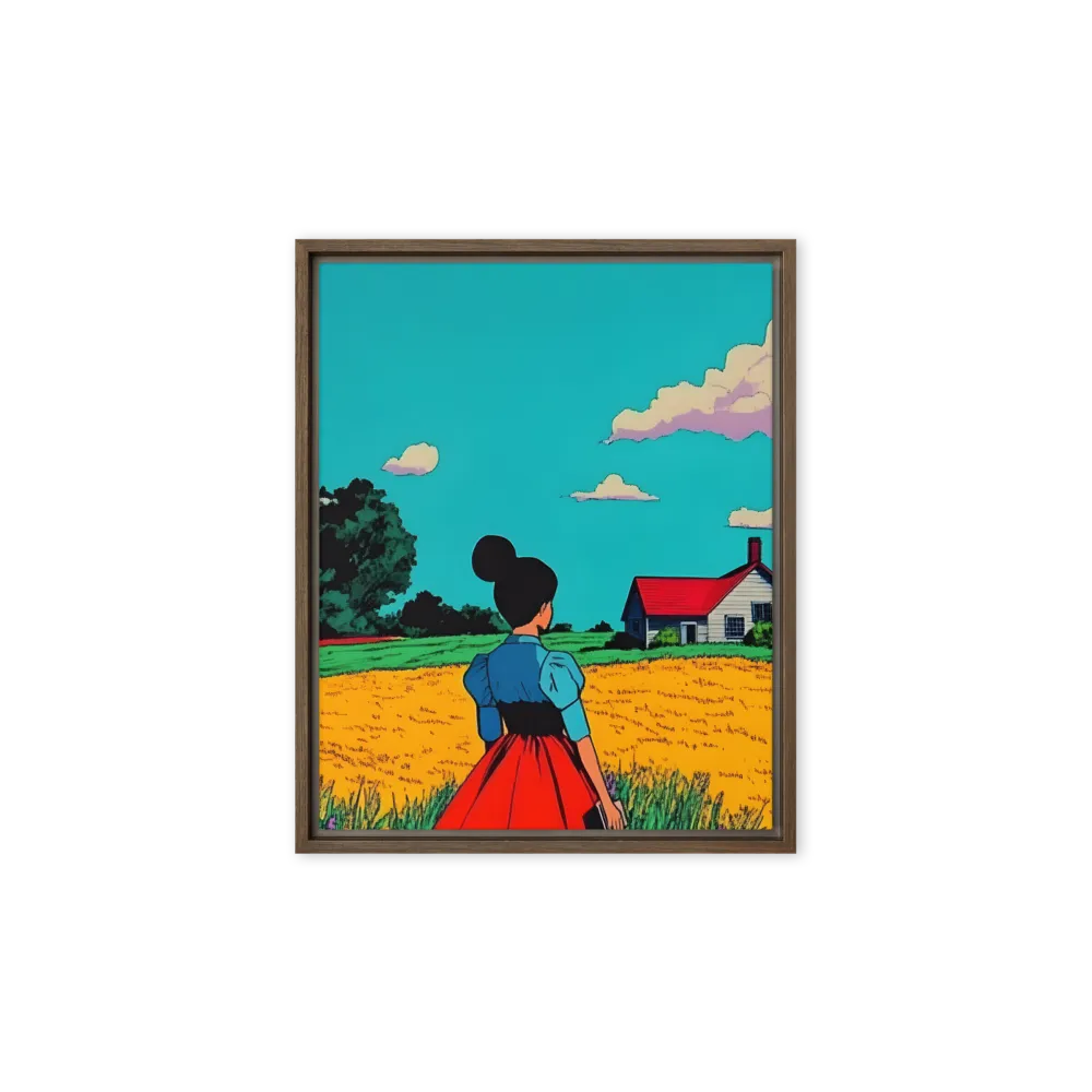 Whispers of a Sunlit Meadow | Canvas with Brown Frame | 8″×10″