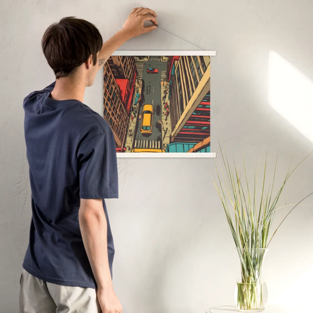 Urban Symphony | Poster With White Wood Hanger | 18″×18″