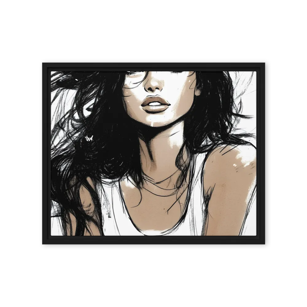 Whispers of Elegance | Canvas with Black Frame | 16″×20″