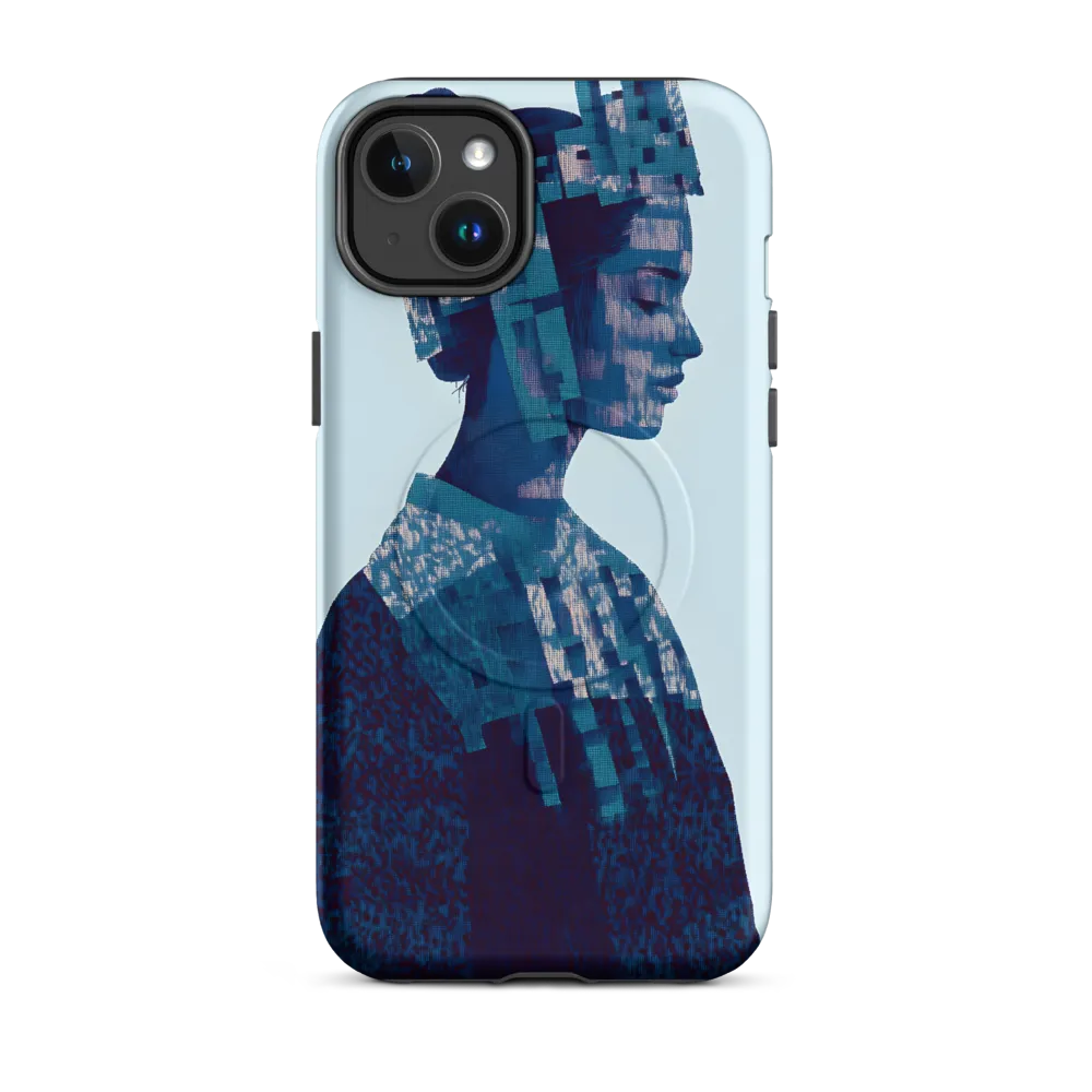 Digital Portrait in Abstract Blue