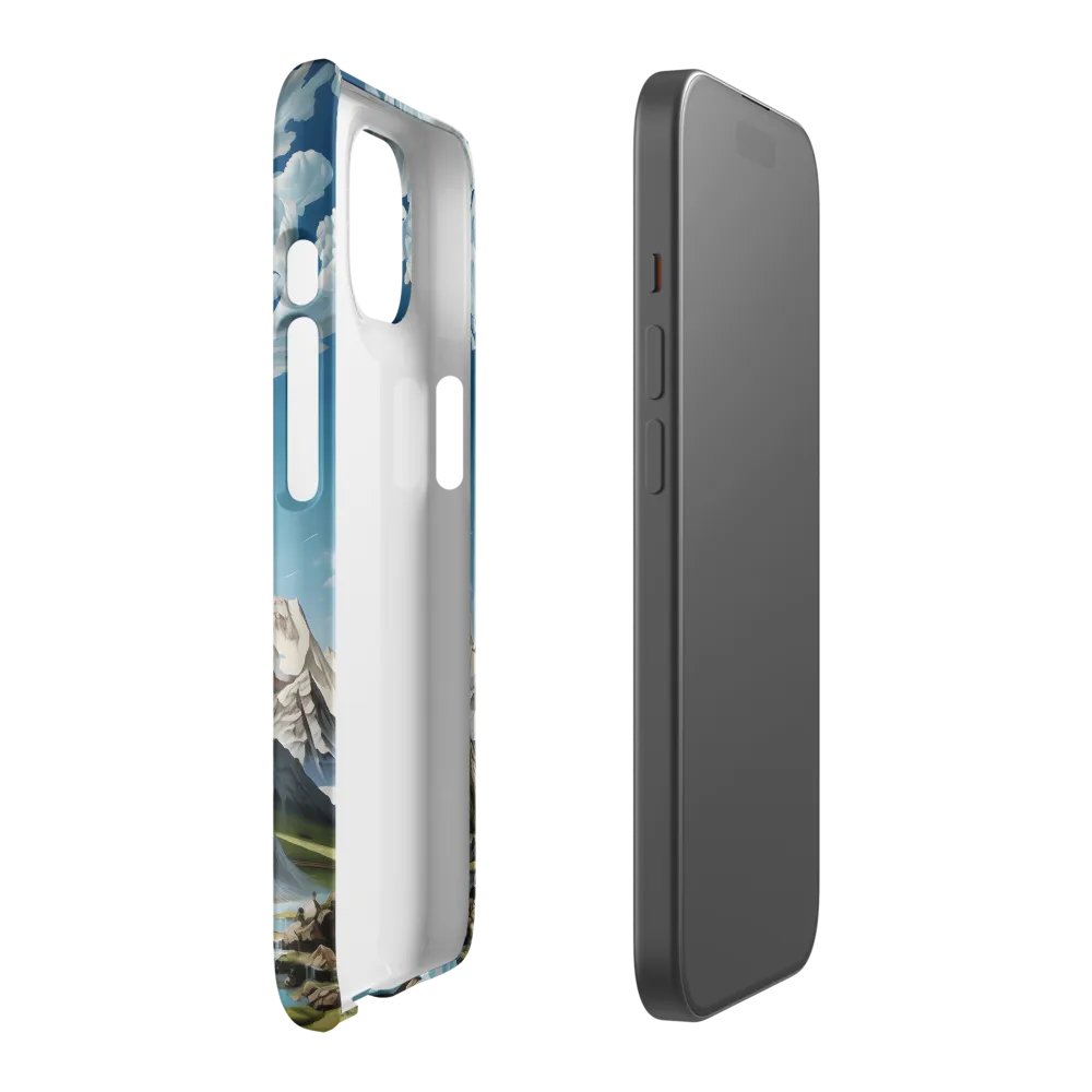 Majestic Cascade: A Mountain Masterpiece | Phone Case |  15 | Snap Case | Matte