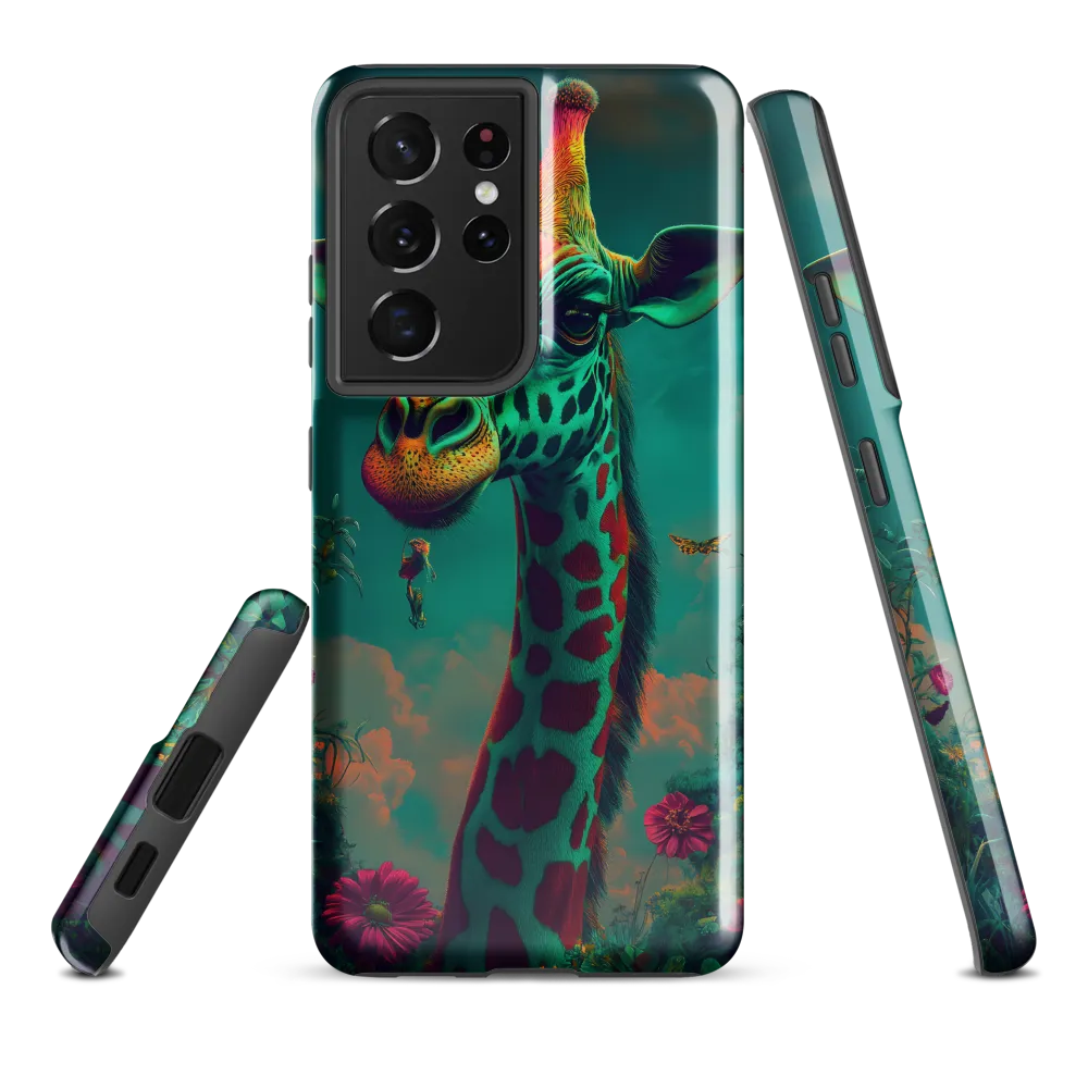 Whimsical Giraffe Among Blossoms