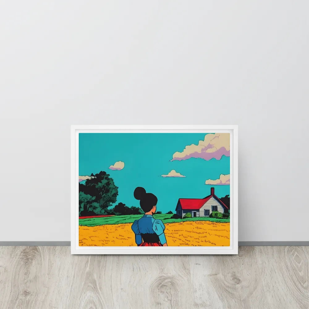 Whispers of a Sunlit Meadow | Canvas with White Frame | 12″×16″
