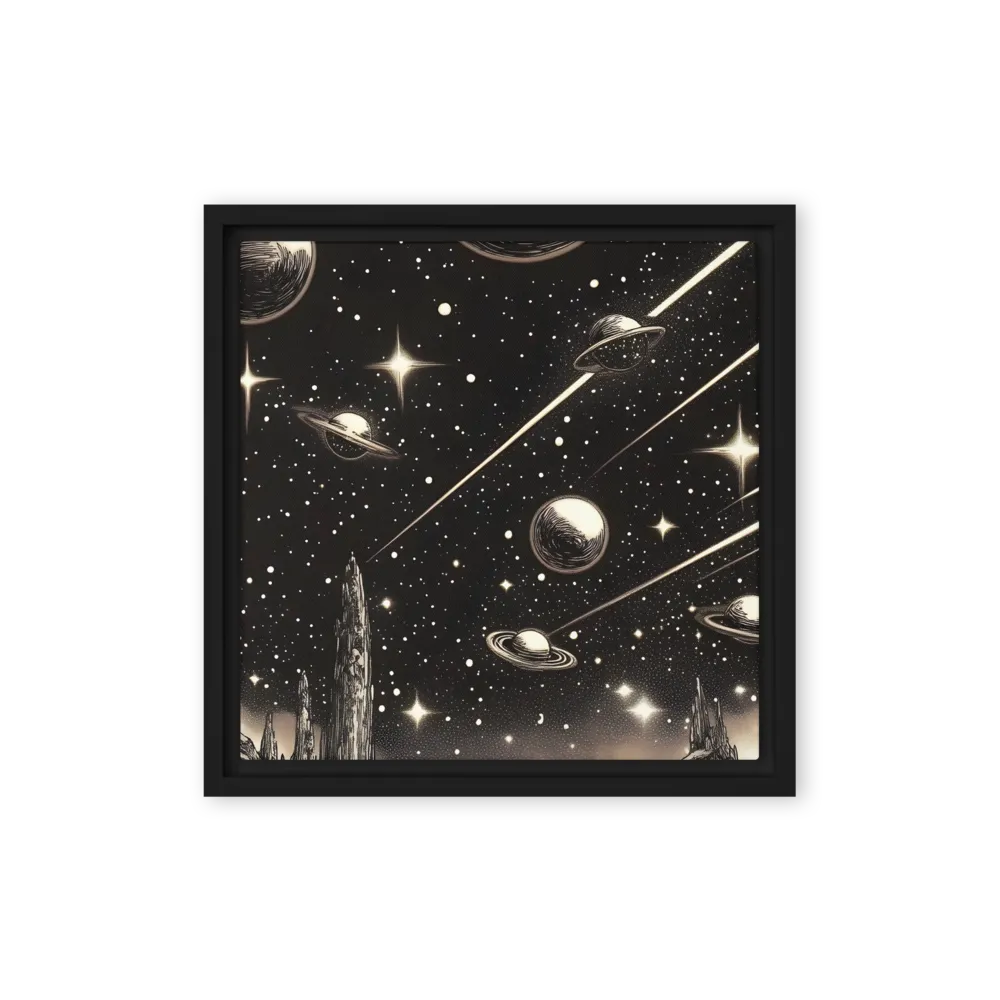 Celestial Reverie | Canvas with Black Frame | 12″×12″