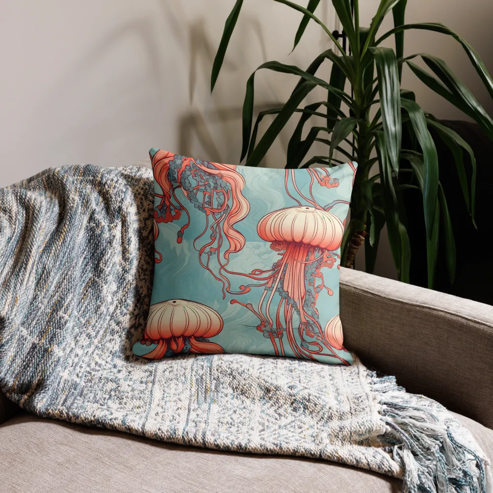 Ethereal Dance of Jellyfish | Pillow Case | 18″×18″