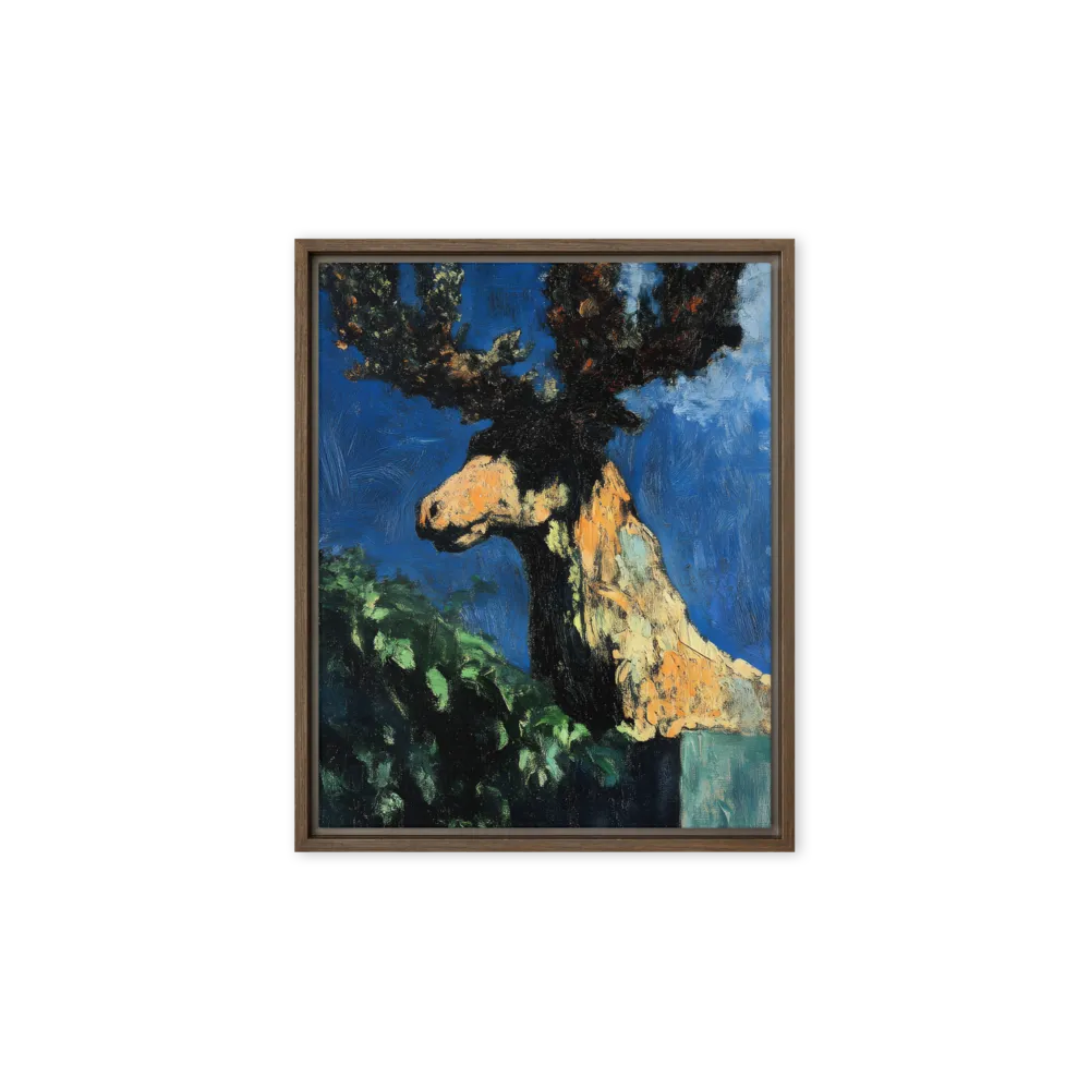 The Majestic Deer in Nature | Canvas with Brown Frame | 8″×10″