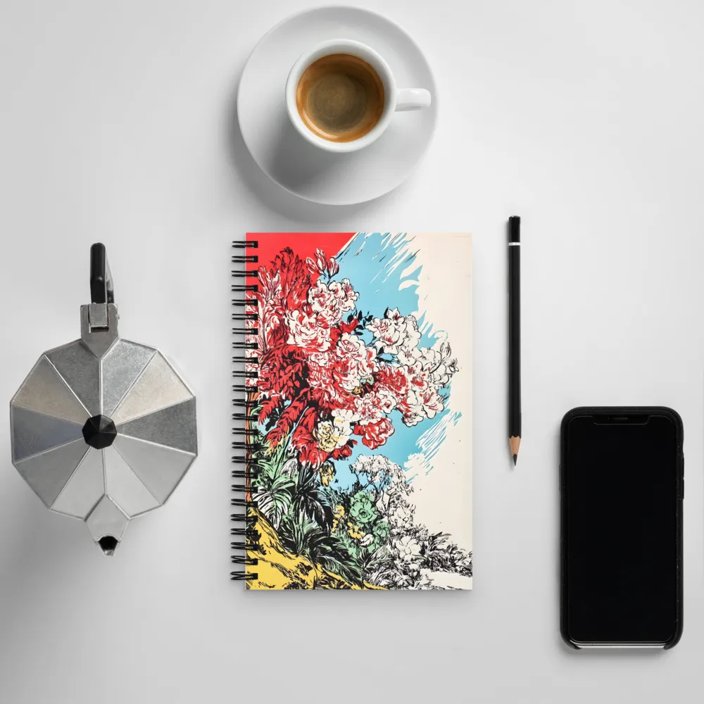 Floral Symphony in Bold Colors | Spiral Notebook