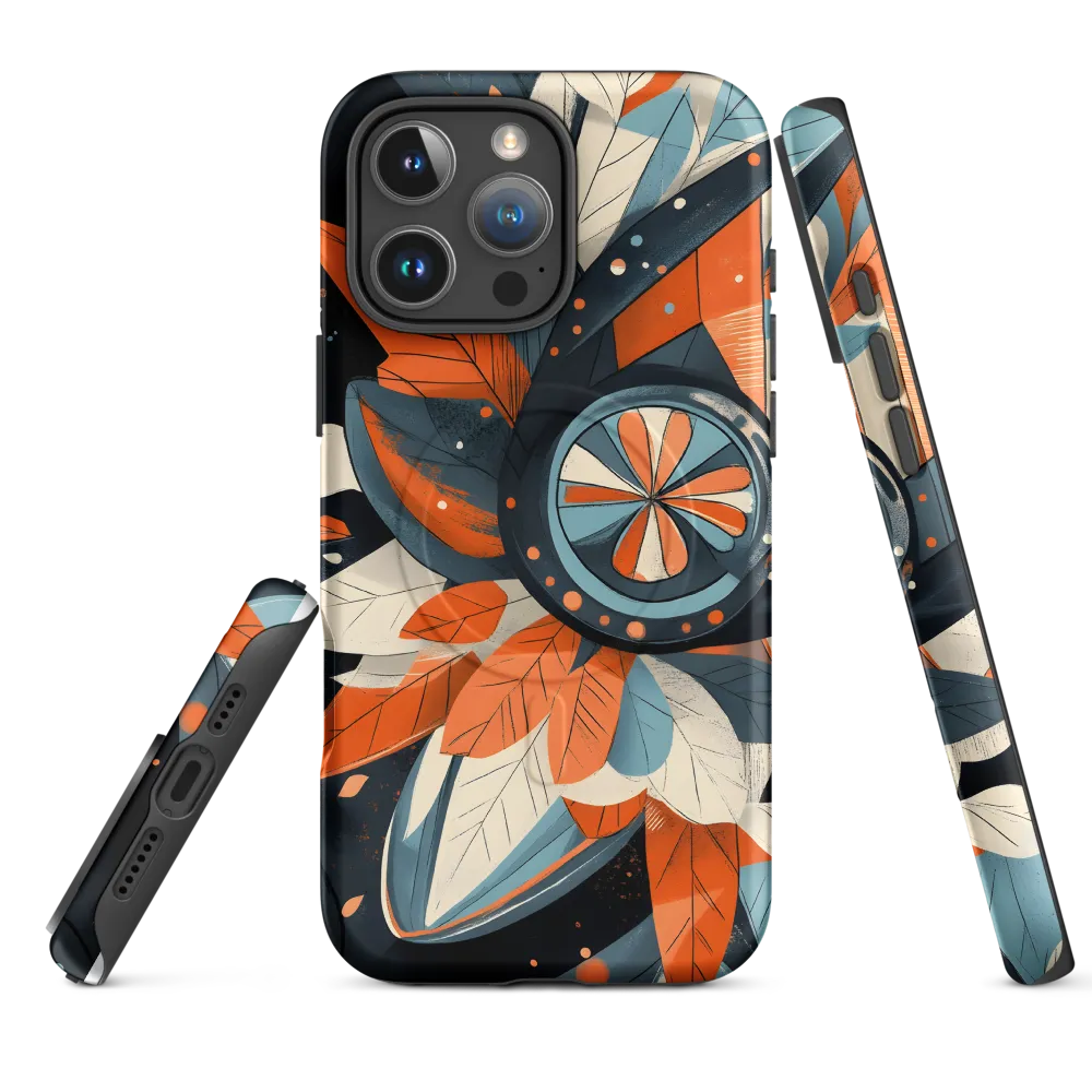 Floral Symphony in Orange and Teal