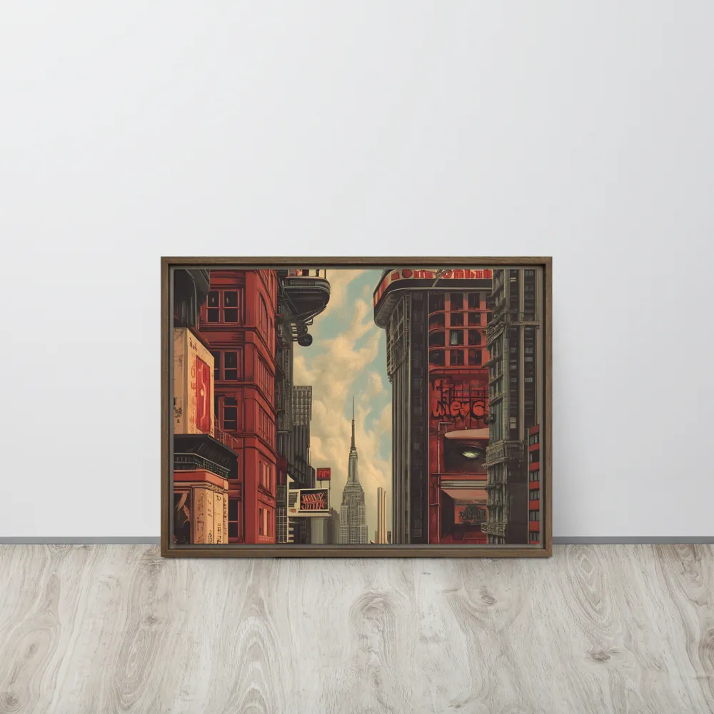 A Glimpse of Tomorrow: Urban Ambition | Canvas with Brown Frame | 18″×24″
