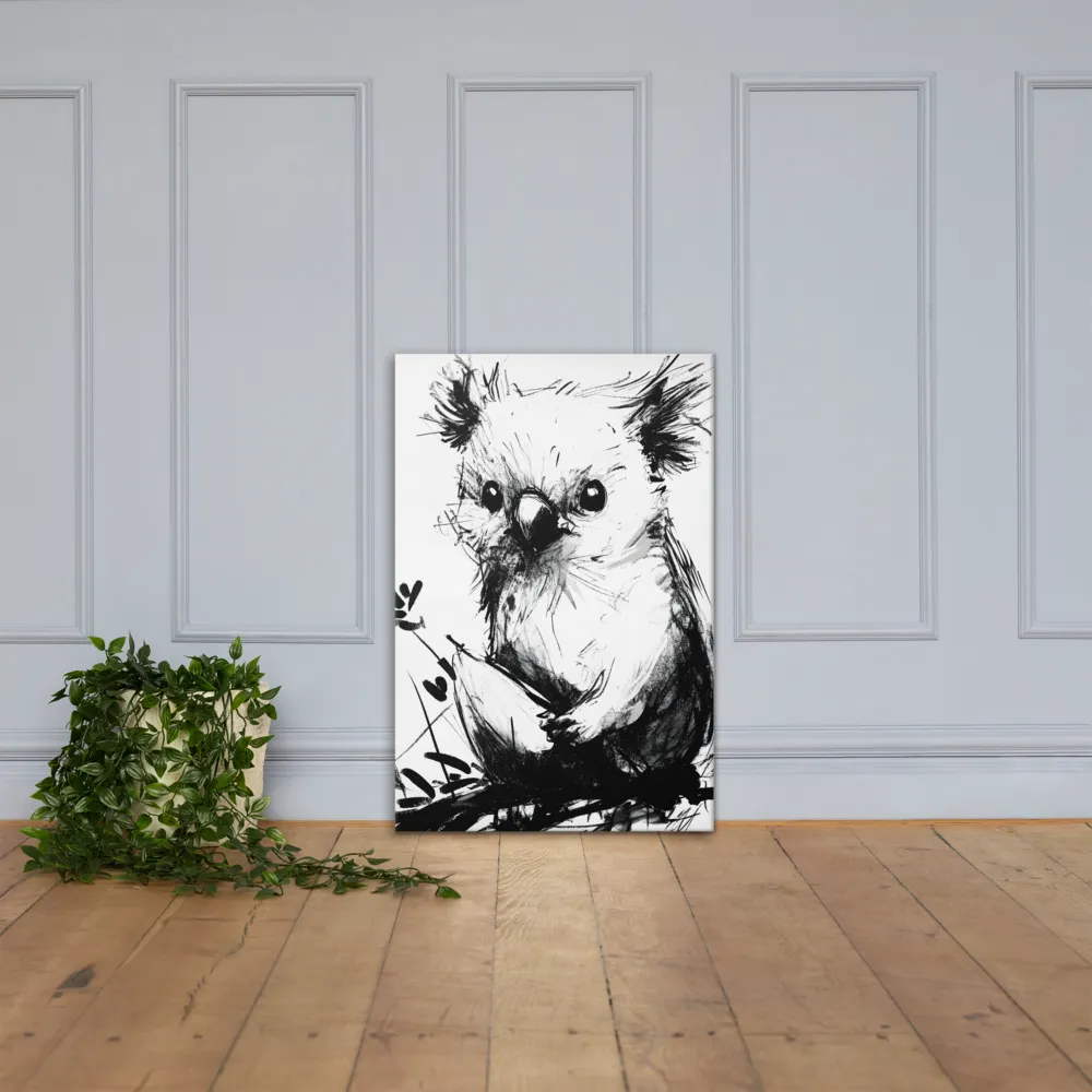 Whimsical Koala in Ink | Canvas | 24″×36″