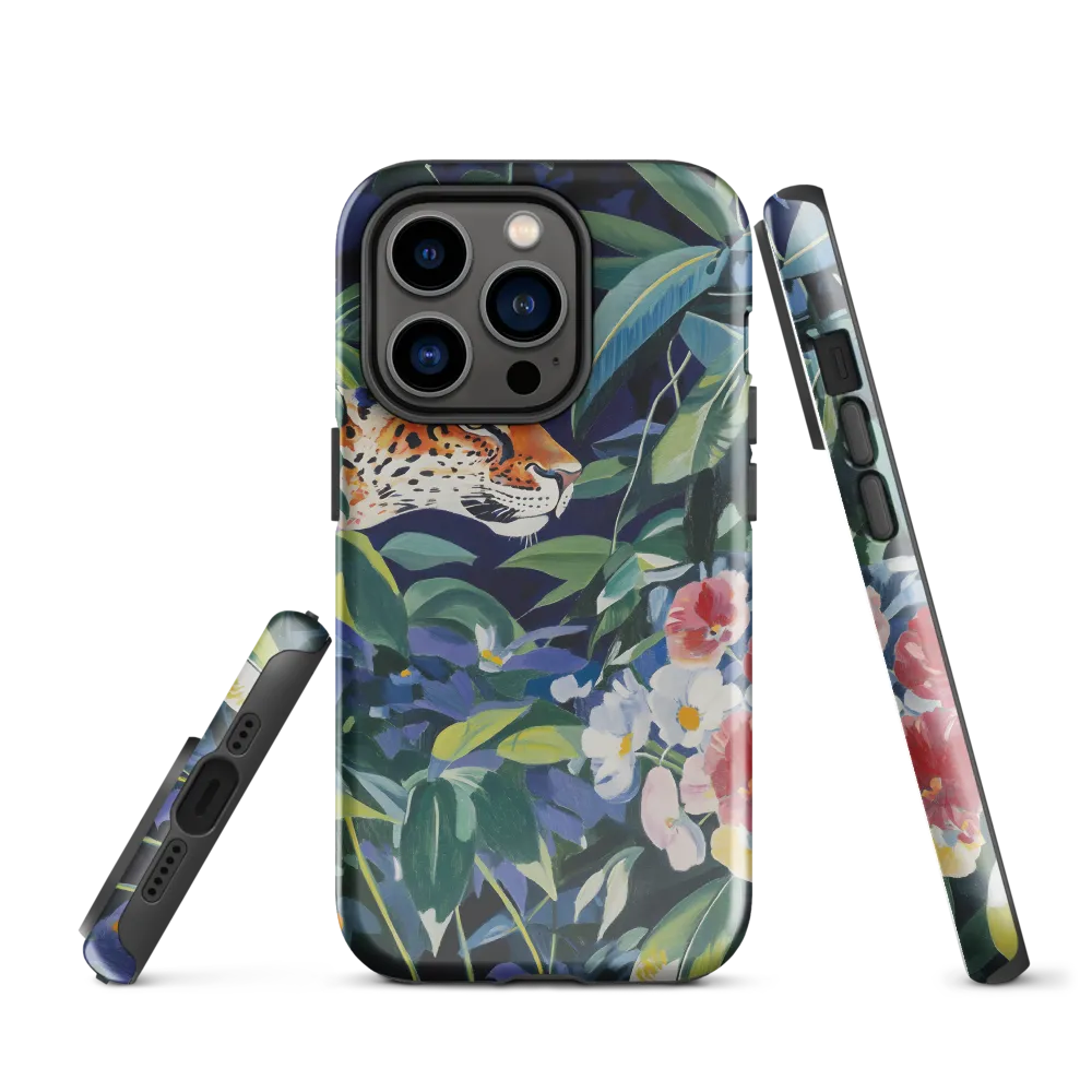 Hidden Majesty: The Jaguar Amongst Tropical Splendor | Phone Case |  14 Pro | Tough Case | Glossy