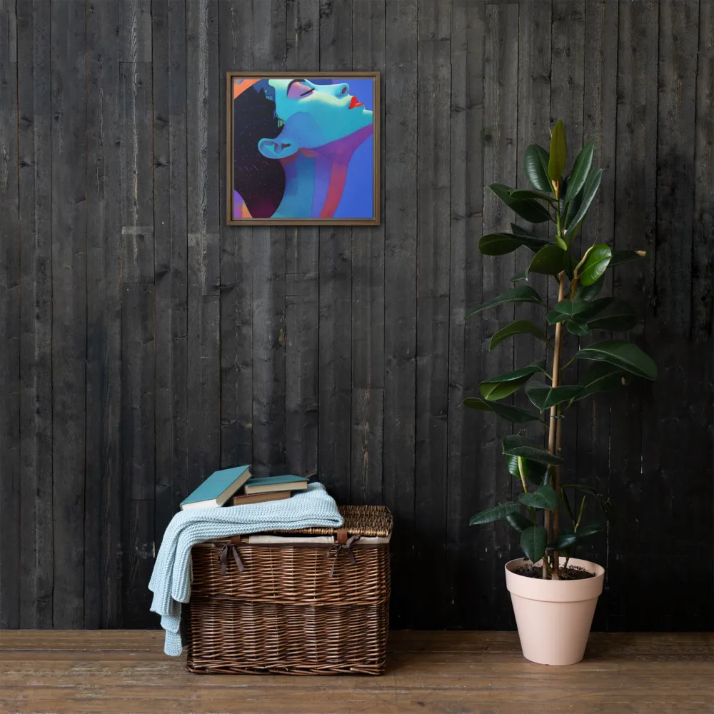 Ethereal Reverie | Canvas with Brown Frame | 16″×16″