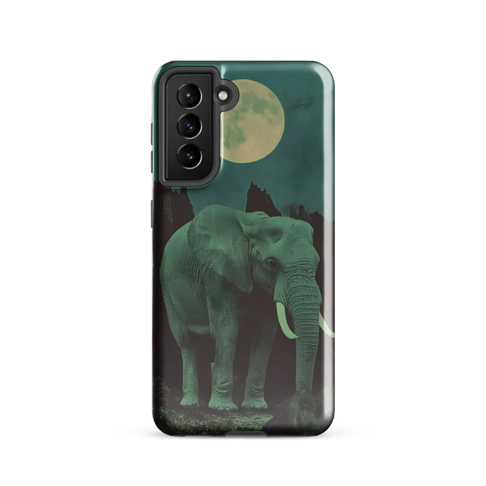 Ethereal Presence: Elephant Under a Full Moon