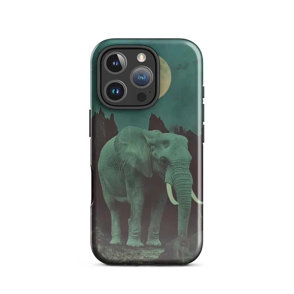 Ethereal Presence: Elephant Under a Full Moon