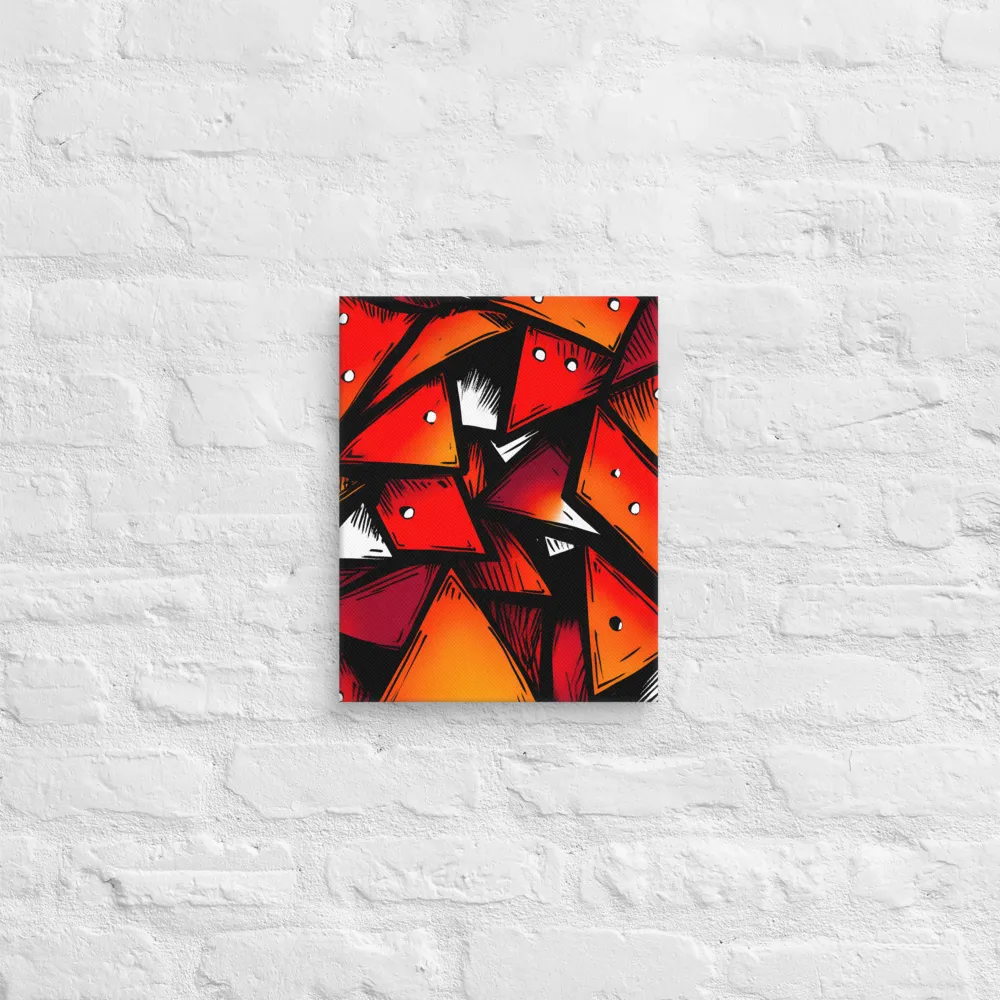 Dynamic Geometry of Red and Orange | Canvas | 11″×14″