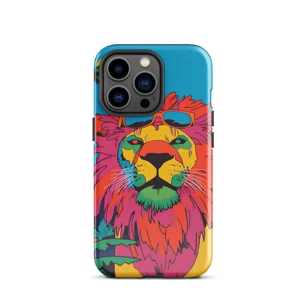 Lion with Sunglasses: A Vibrant Tropical Portrait