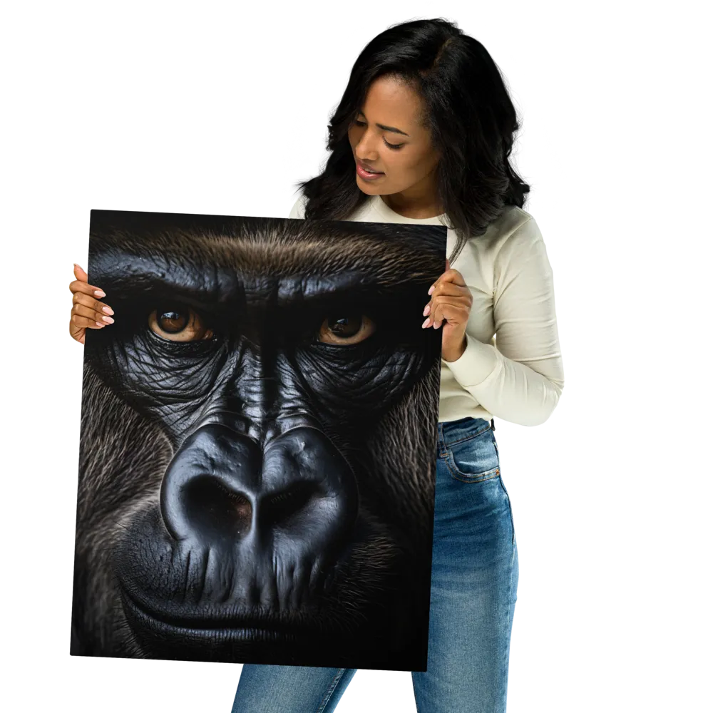 Gaze of the Wild: A Gorilla's Portrait | Metal Print | 16″×20″