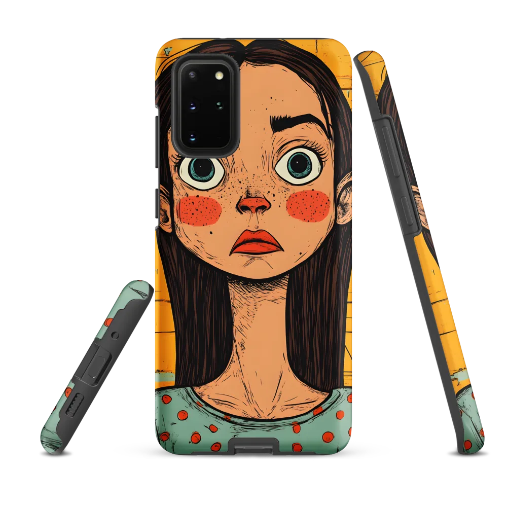 Wide-Eyed Portrait on Distressed Yellow Planks