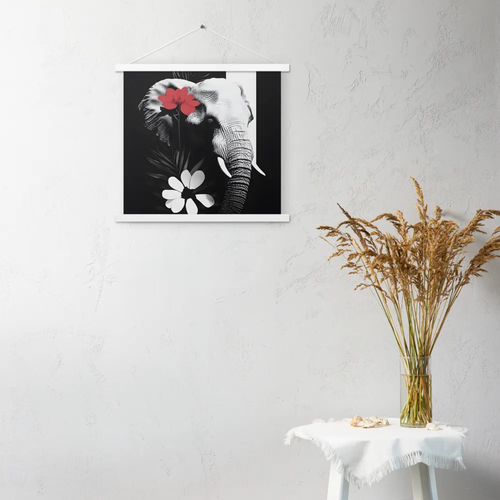 Elephant Harmony | Poster With White Wood Hanger | 18″×18″