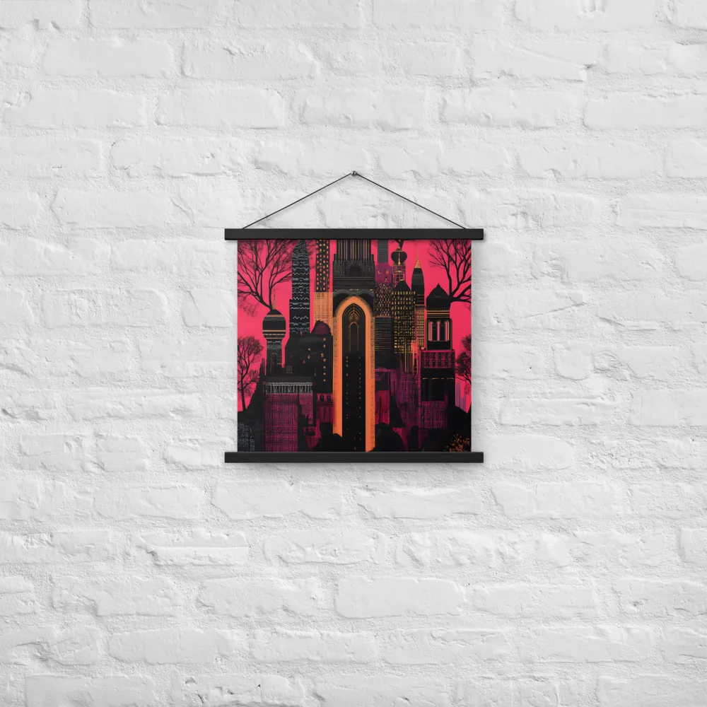 Urban Reverie | Poster With Black Wood Hanger | 18″×18″