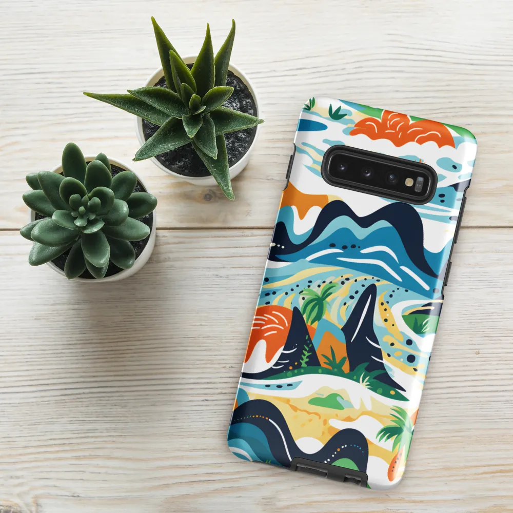 Abstract Tropical Landscape | Phone Case |  S10 Plus | Tough Case | Glossy