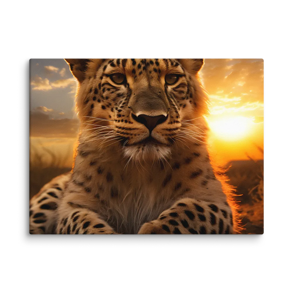 Regal Presence: The Leopard at Sunset | Canvas | 9″×12″