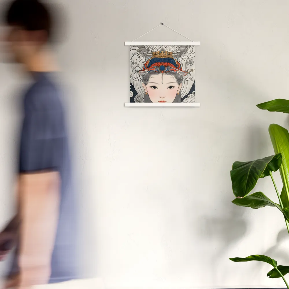 Serenity in Myth: A Traditional Portrait | Poster With White Wood Hanger | 14″×14″