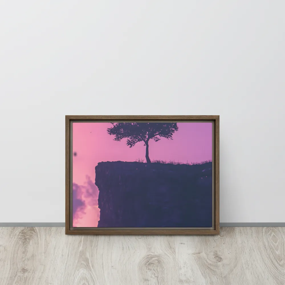 Solitude on the Edge | Canvas with Brown Frame | 12″×16″