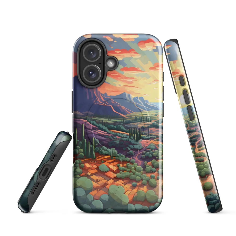 Desert Serenity at Dusk | Phone Case |  16 | MagSafe® Tough Case | Glossy