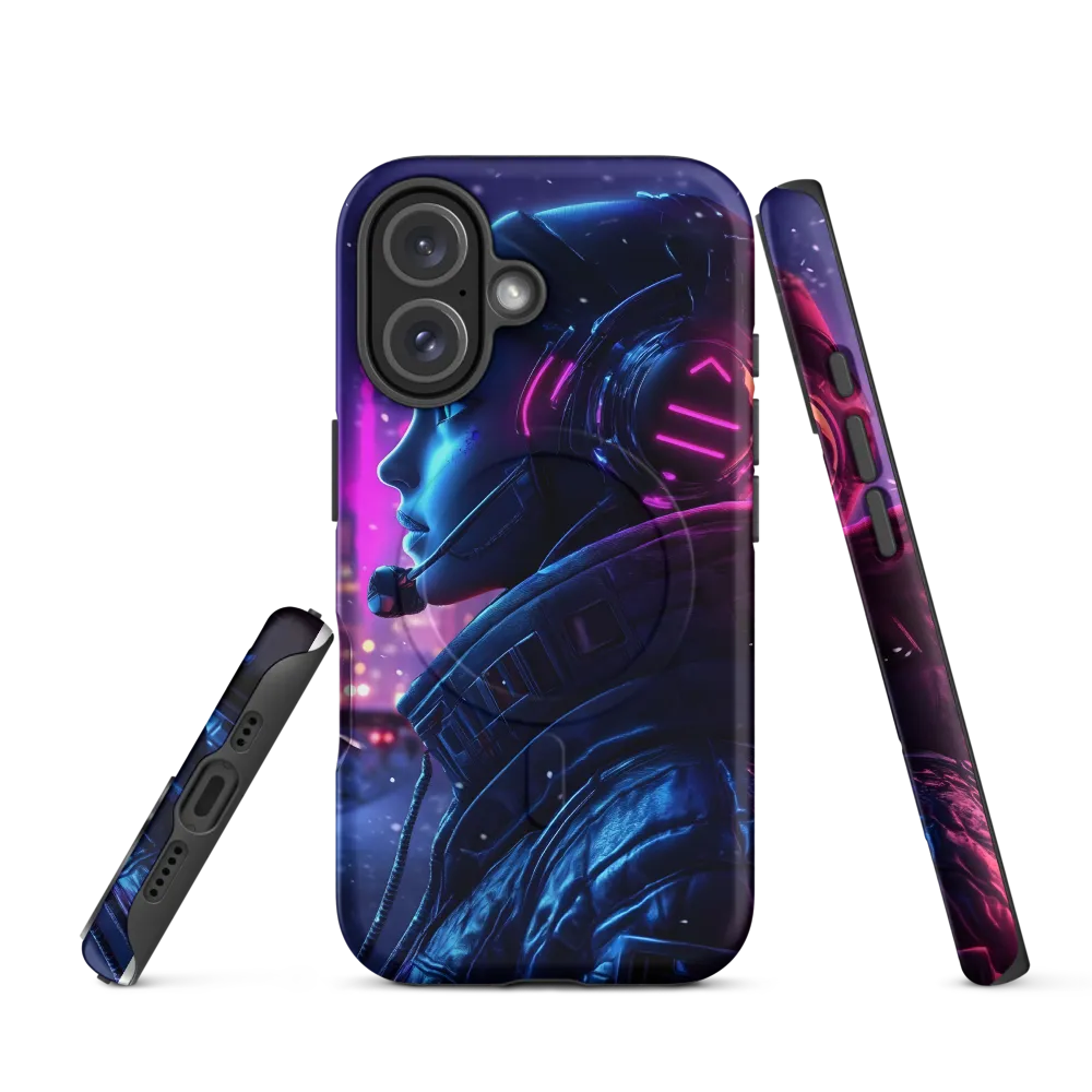 Dystopian Elegance: Cyberpunk Figure in Neon