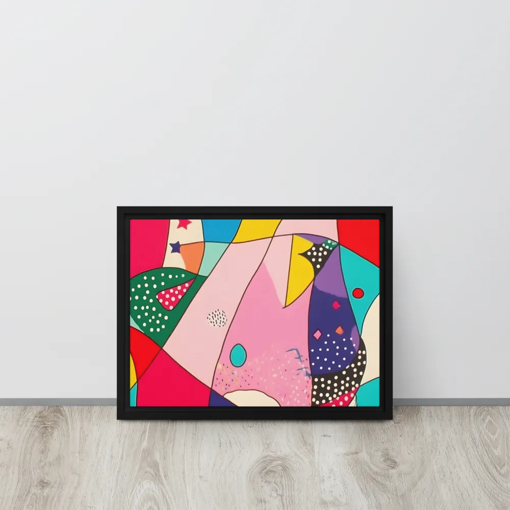 Playful Geometry in Color | Canvas with Black Frame | 12″×16″