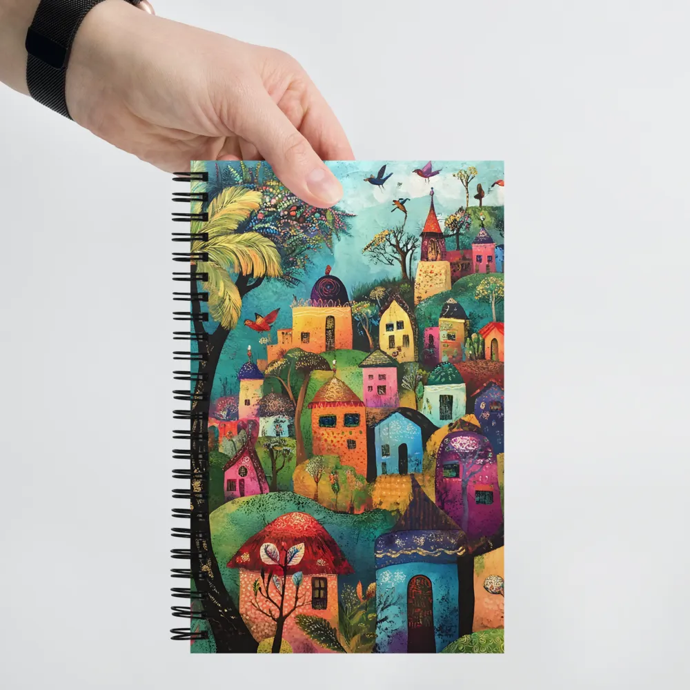 Whimsical Village Harmony | Spiral Notebook