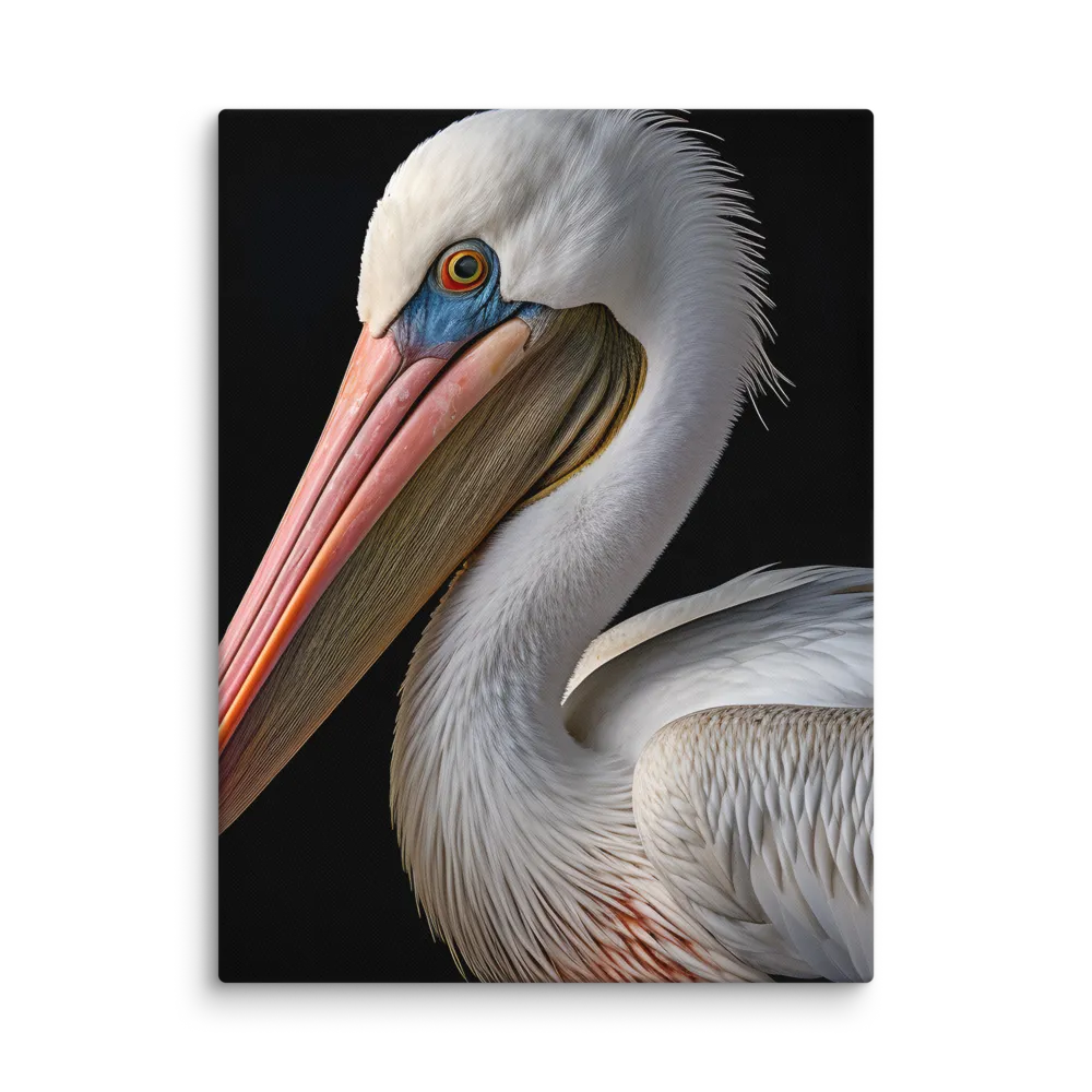 Elegance in White: The Pelican | Canvas | 18″×24″