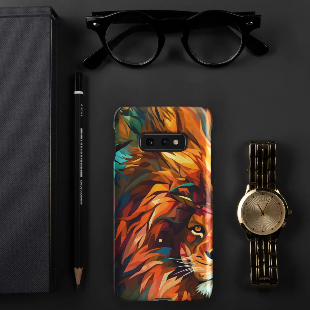Majestic Gaze: The Polygonal Lion