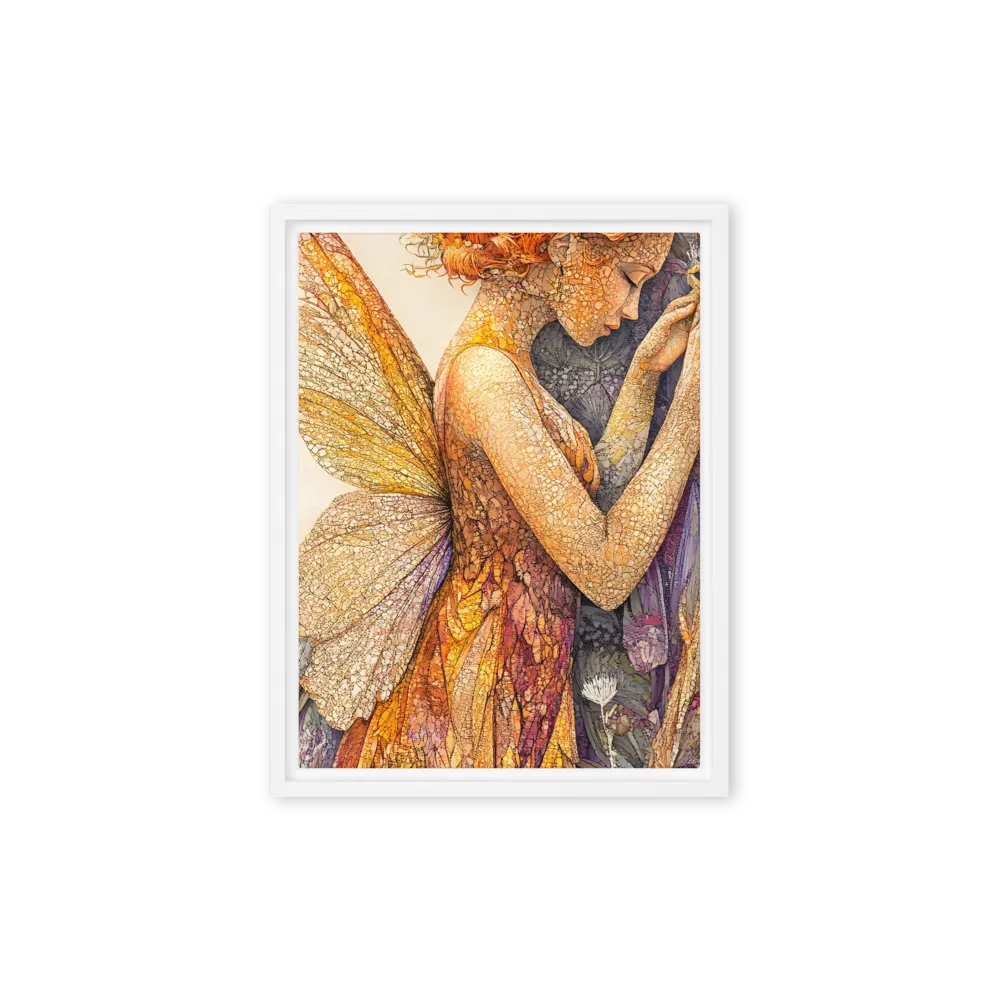 Whispers of the Frosted Meadow | Canvas with White Frame | 9″×12″