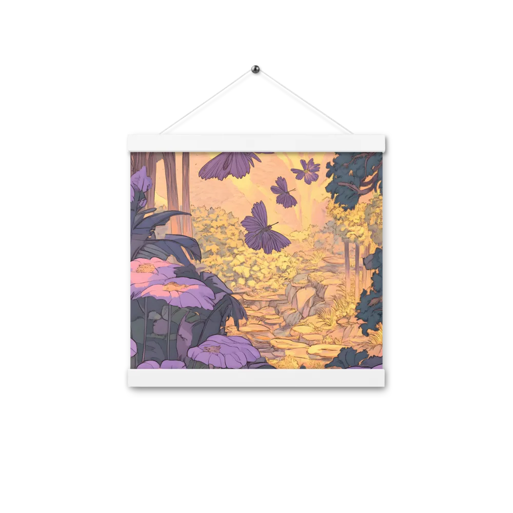 A Serene Dance of Butterflies | Poster With White Wood Hanger | 12″×12″