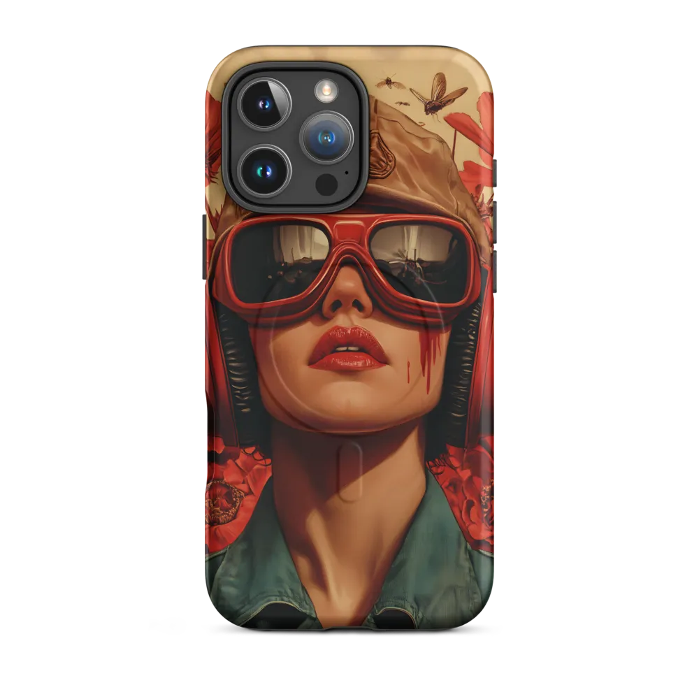 Defiant Portrait in a Floral Realm | Phone Case |  16 Pro Max | MagSafe® Tough Case | Matte