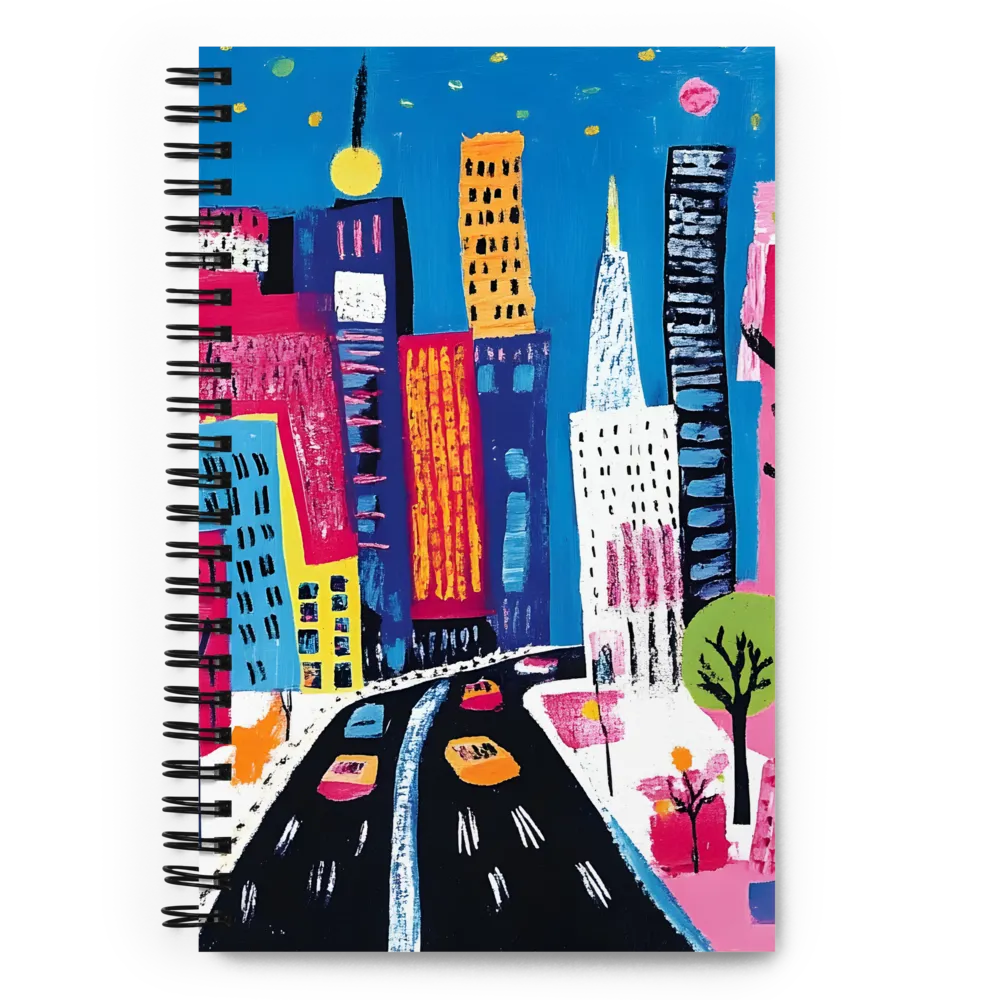 City Dreams in Vibrant Hues | Spiral Notebook