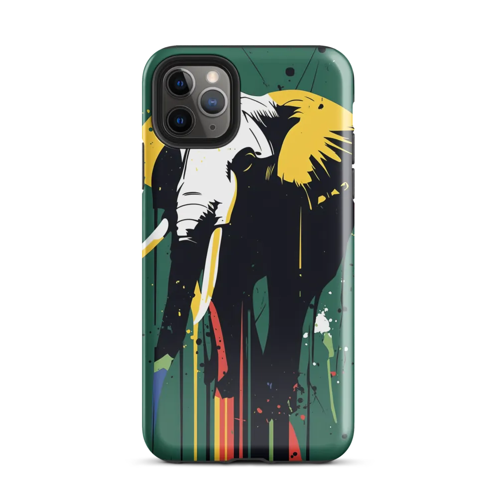 Majestic Minimalism: The Colorful Elephant | Phone Case |  11 Pro Max | Tough Case | Glossy