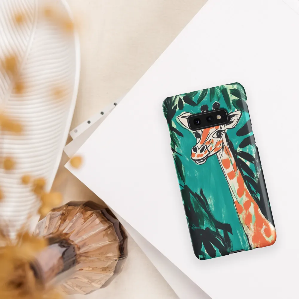 Curious Giraffe in Lush Greenery | Phone Case |  S10e | Snap Case | Matte