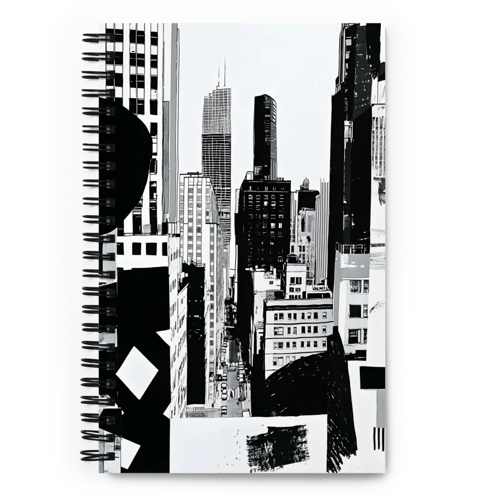 Urban Monochrome: A Contemporary Cityscape | Spiral Notebook