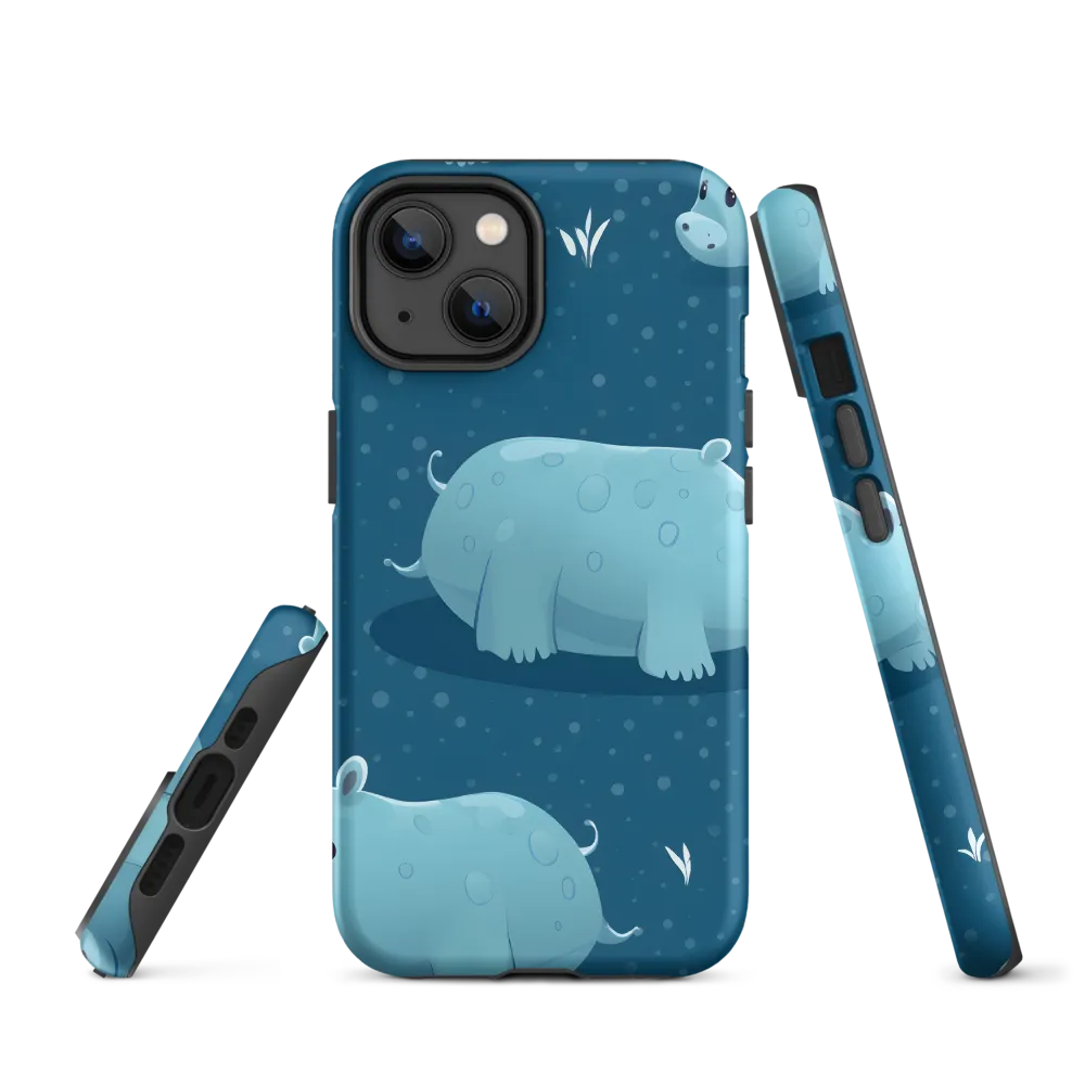 Whimsical Hippo Play | Phone Case |  14 | Tough Case | Matte