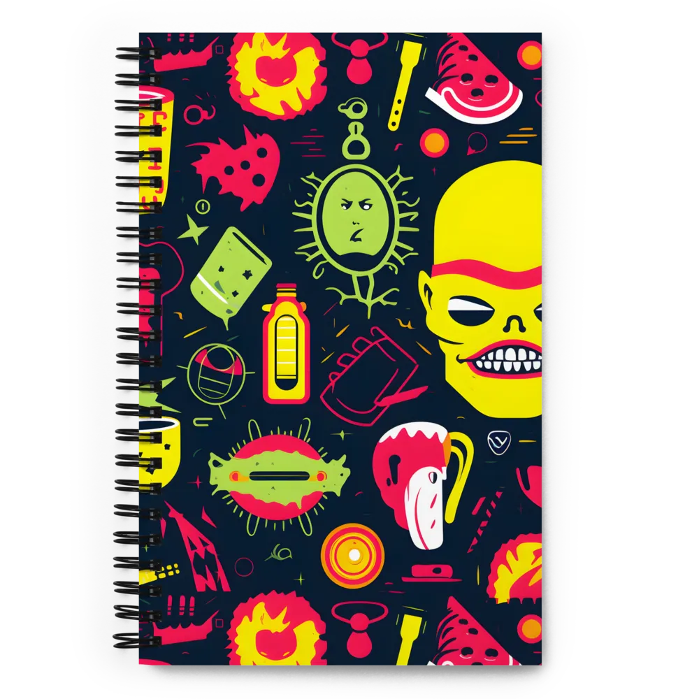 Neon Revelry: A Quirky Exploration of Modern Pop Art | Spiral Notebook