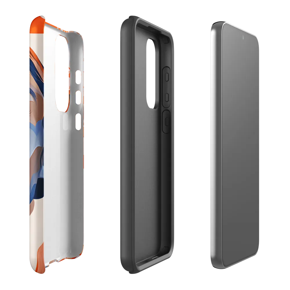 Chromatic Veils — Portrait in Orange and Blue