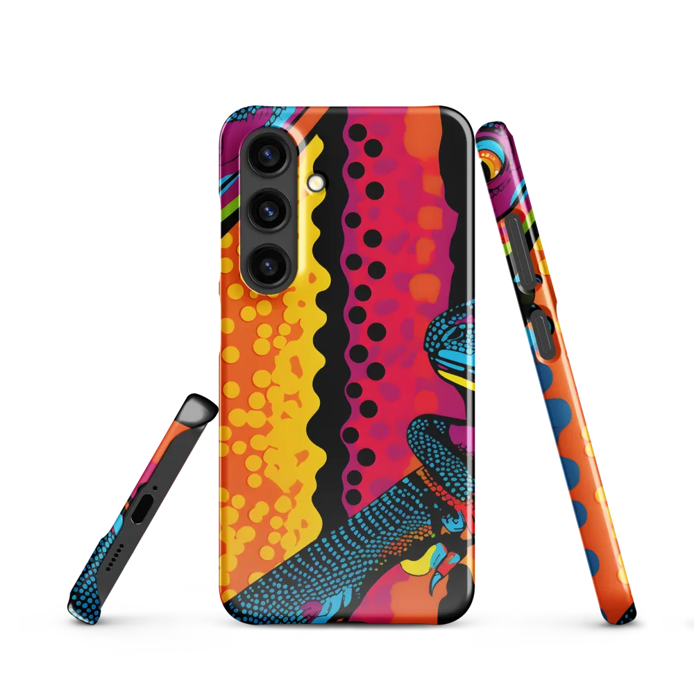 Colorful Encounters: The Playful Geckos | Phone Case |  S24 | Snap Case | Glossy