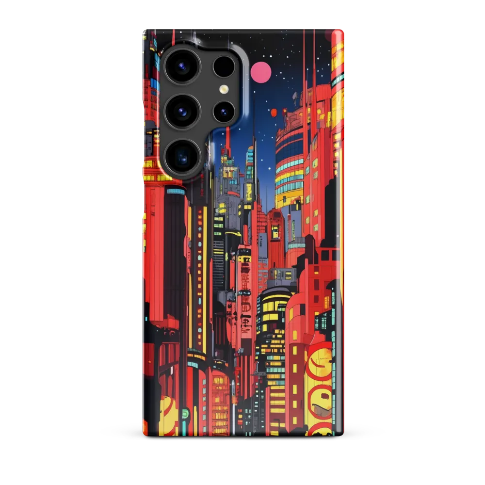 Neon Dreams: A Cyberpunk Cityscape | Phone Case |  S24 Ultra | Snap Case | Glossy