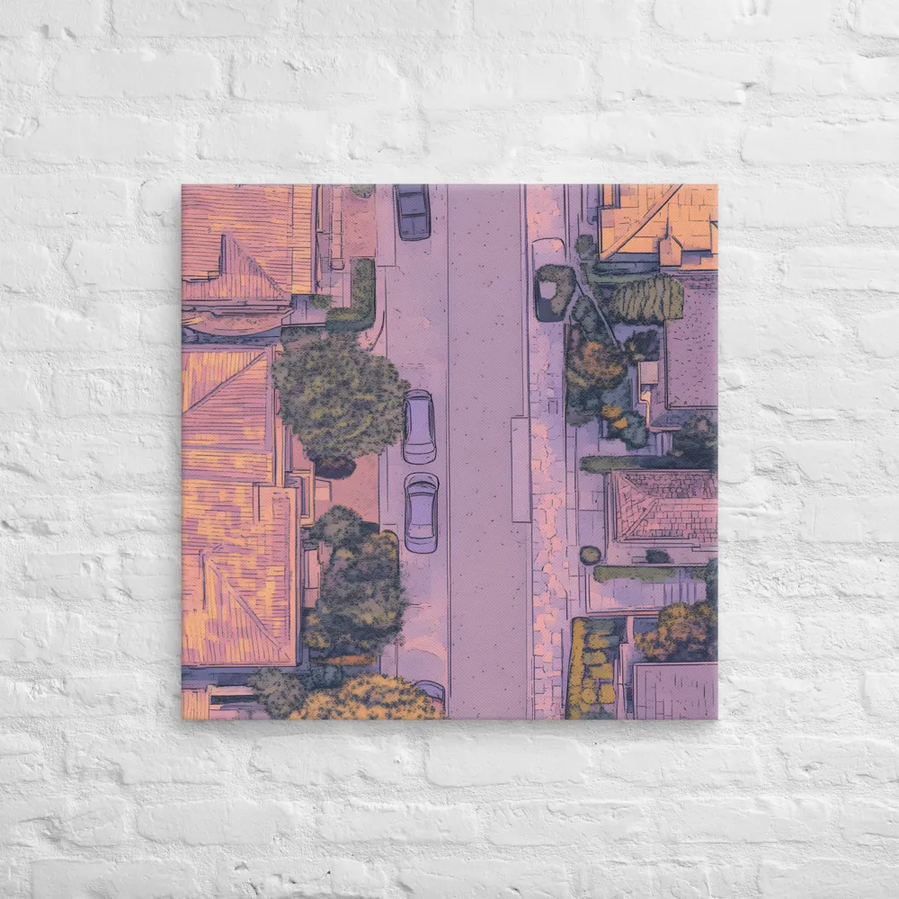 Aerial Serenity: Suburban Oasis | Canvas | 28″×28″