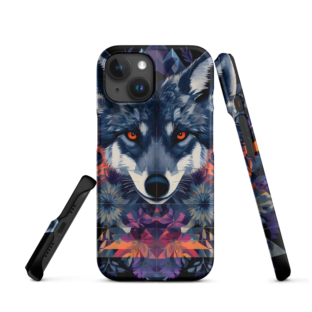Mystical Wolf Amidst Floral Geometry